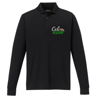 Cali Kush Weed California Republic Performance Long Sleeve Polo