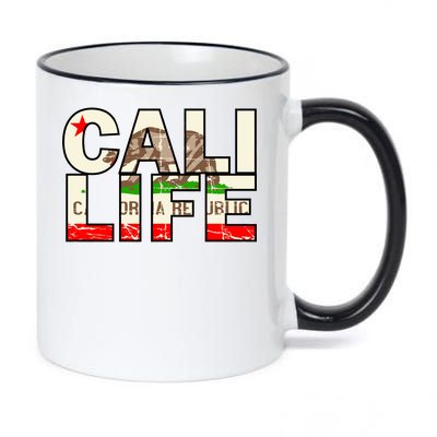 Cali Life Logo Flag 11oz Black Color Changing Mug