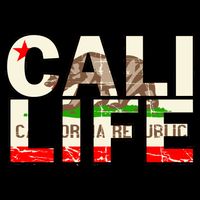 Cali Life Logo Flag Cooling Performance Crew T-Shirt