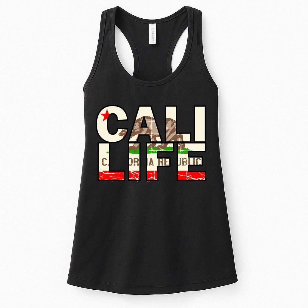 Cali Life Logo Flag Womens Tank Top