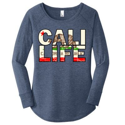 Cali Life Logo Flag Women's Perfect Tri Tunic Long Sleeve Shirt