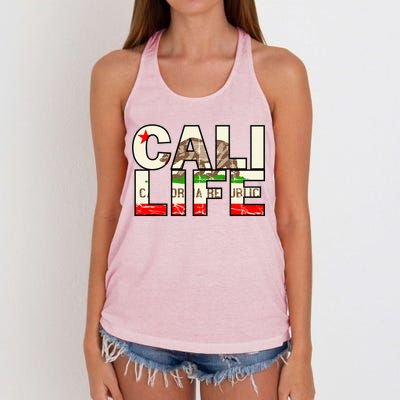 Cali Life Logo Flag Women's Knotted Racerback Tank