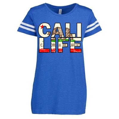 Cali Life Logo Flag Enza Ladies Jersey Football T-Shirt