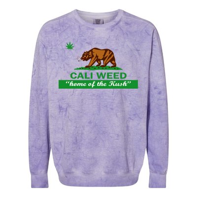 Cali Weed California Republic Flag Colorblast Crewneck Sweatshirt