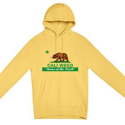 Cali Weed California Republic Flag Premium Pullover Hoodie