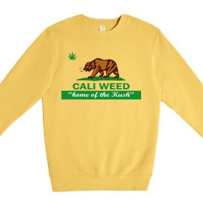 Cali Weed California Republic Flag Premium Crewneck Sweatshirt