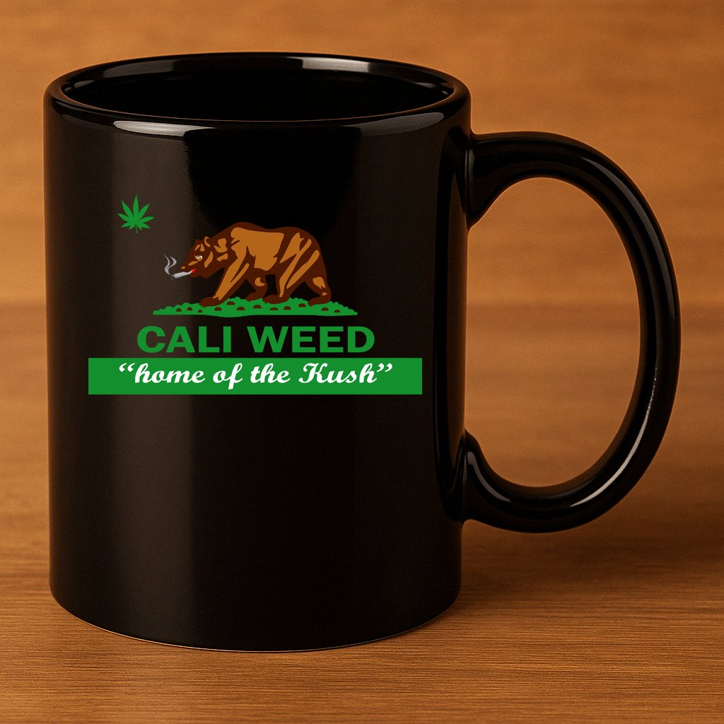 Cali Weed California Republic Flag 11oz C Handle Ceramic Mug