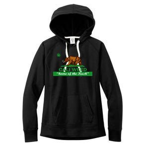 Cali Weed California Republic Flag Women's Fleece Hoodie