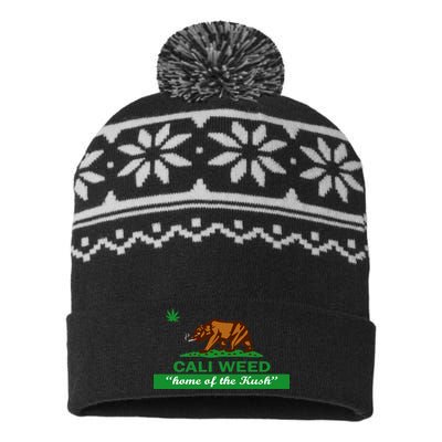 Cali Weed California Republic Flag USA-Made Snowflake Beanie