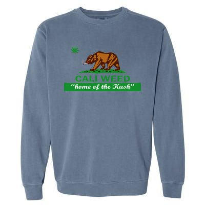 Cali Weed California Republic Flag Garment-Dyed Sweatshirt