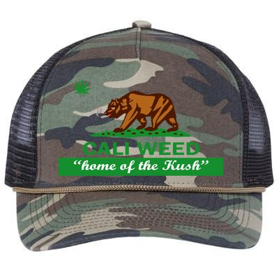 Cali Weed California Republic Flag Retro Rope Trucker Hat Cap