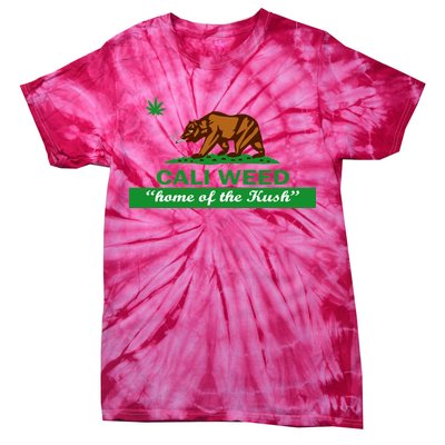 Cali Weed California Republic Flag Tie-Dye T-Shirt