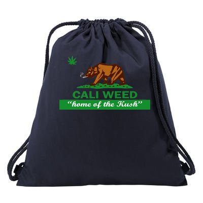 Cali Weed California Republic Flag Drawstring Bag