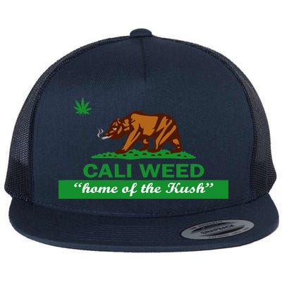 Cali Weed California Republic Flag Flat Bill Trucker Hat