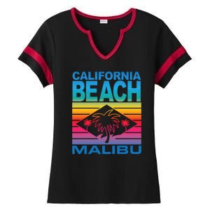 California Beach Retro Vibes Ladies Halftime Notch Neck Tee