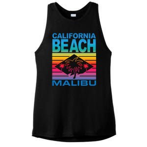 California Beach Retro Vibes Ladies PosiCharge Tri-Blend Wicking Tank