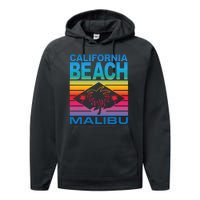 California Beach Retro Vibes Performance Fleece Hoodie