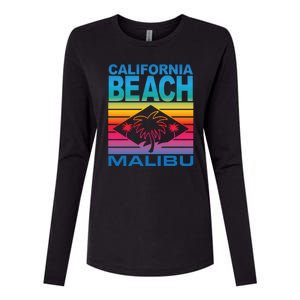 California Beach Retro Vibes Womens Cotton Relaxed Long Sleeve T-Shirt