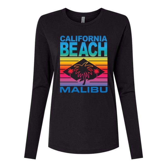 California Beach Retro Vibes Womens Cotton Relaxed Long Sleeve T-Shirt