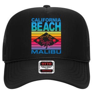 California Beach Retro Vibes High Crown Mesh Back Trucker Hat