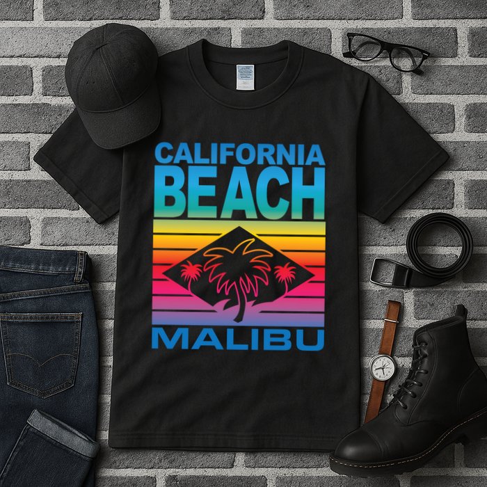 California Beach Retro Vibes Tall T-Shirt
