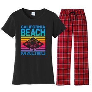 California Beach Retro Vibes Women's Flannel Pajama Set