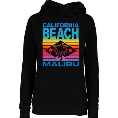 California Beach Retro Vibes Womens Funnel Neck Pullover Hood