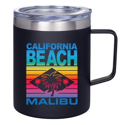California Beach Retro Vibes 12oz Stainless Steel Coffee Mug