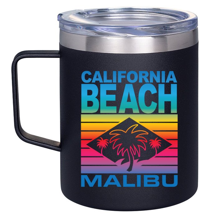California Beach Retro Vibes 12oz Stainless Steel Coffee Mug
