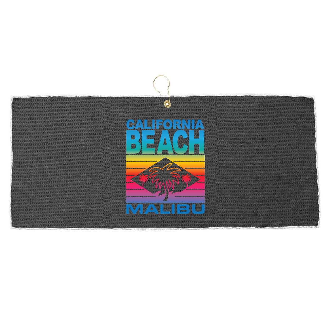 California Beach Retro Vibes Large Microfiber Waffle Golf Towel