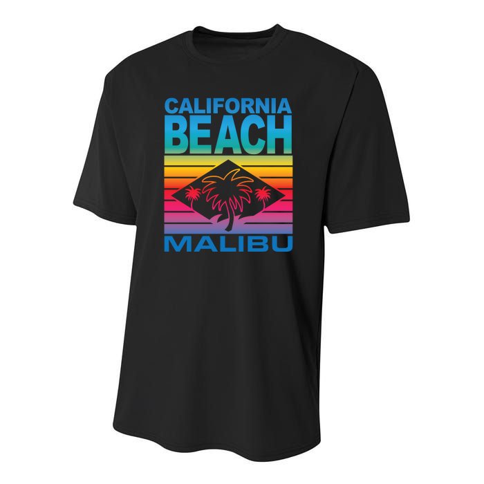 California Beach Retro Vibes Youth Performance Sprint T-Shirt