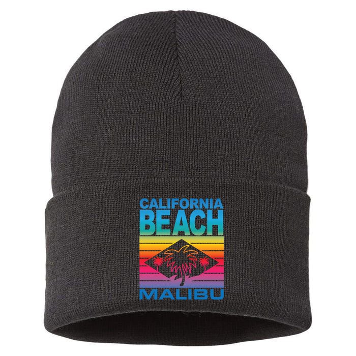 California Beach Retro Vibes Sustainable Knit Beanie
