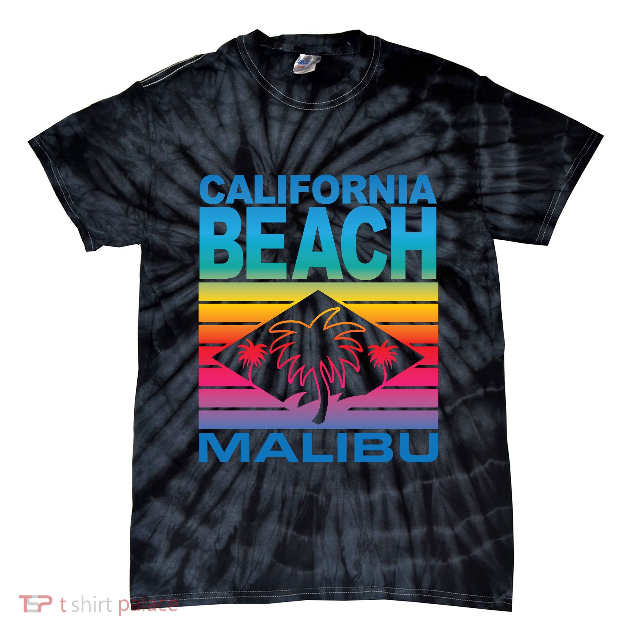California Beach Retro Vibes Tie-Dye T-Shirt