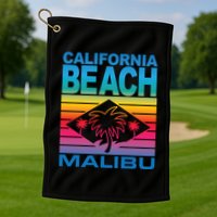 California Beach Retro Vibes Golf Towel