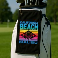 California Beach Retro Vibes Golf Towel