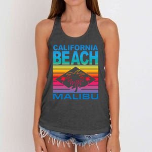 California Beach Retro Vibes Women's Knotted Racerback Tank