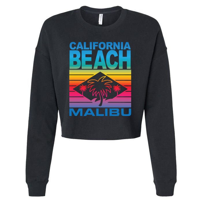 California Beach Retro Vibes Cropped Pullover Crew