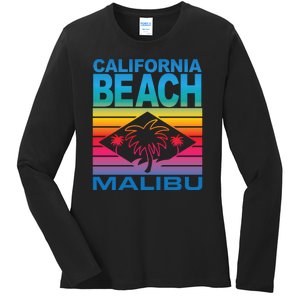 California Beach Retro Vibes Ladies Long Sleeve Shirt