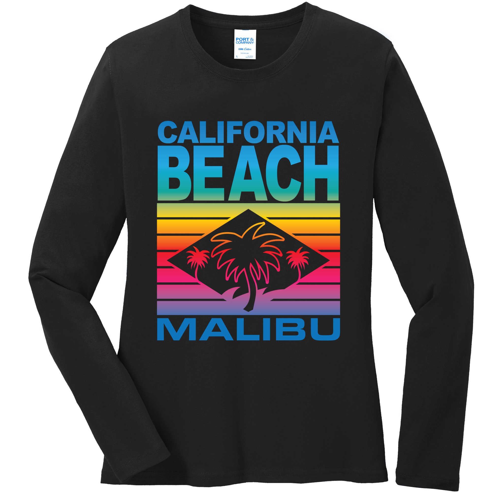 California Beach Retro Vibes Ladies Long Sleeve Shirt