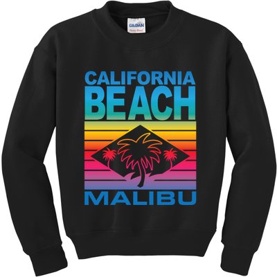 California Beach Retro Vibes Kids Sweatshirt