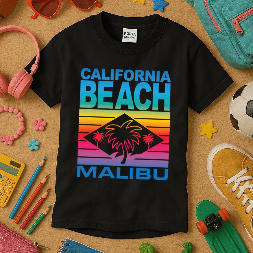 California Beach Retro Vibes Kids T-Shirt