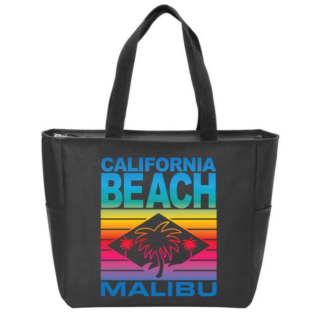 California Beach Retro Vibes Zip Tote Bag