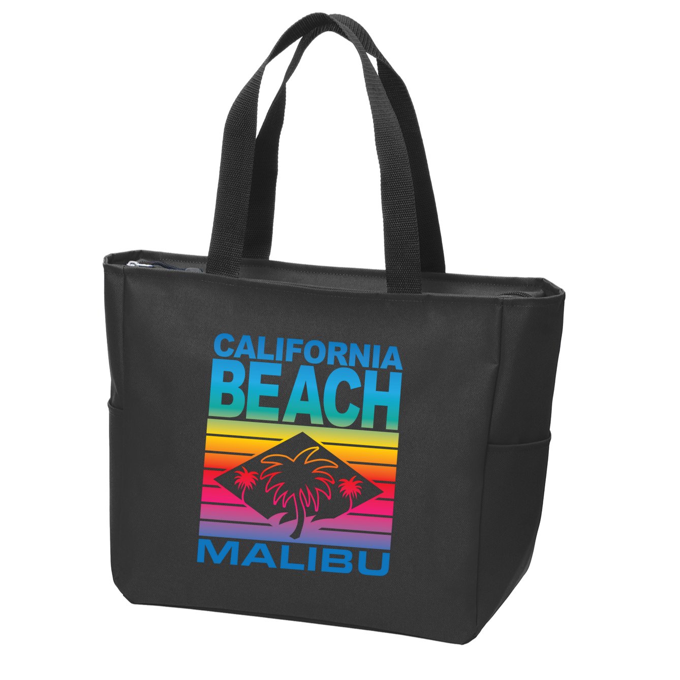 California Beach Retro Vibes Zip Tote Bag