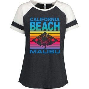 California Beach Retro Vibes Enza Ladies Jersey Colorblock Tee