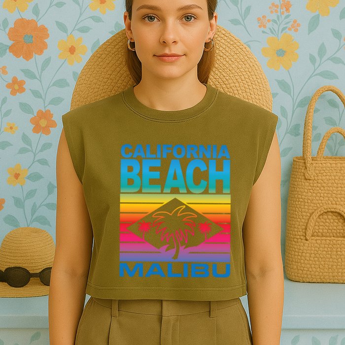 California Beach Retro Vibes Garment-Dyed Women's Muscle Tee