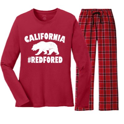 California Bear #RedForEd Women's Long Sleeve Flannel Pajama Set 