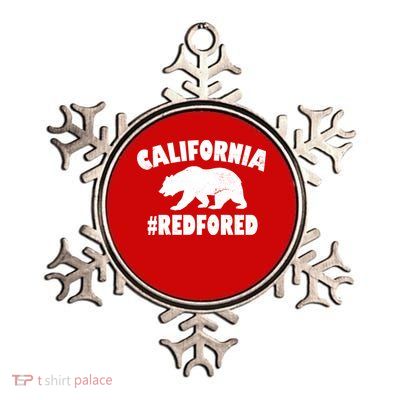 California Bear #RedForEd Metallic Star Ornament