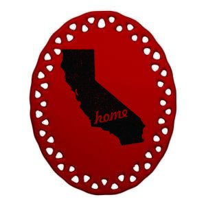 California Cali Home State Ceramic Oval Ornament