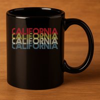 California Disco Lettering 11oz C Handle Ceramic Mug