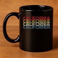 California Disco Lettering 11oz C Handle Ceramic Mug